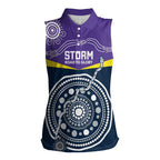 Custom Storm Spirit Women Sleeveless Polo Shirt Road to Glory Indigenous Aboriginal - Aussie Hoodie