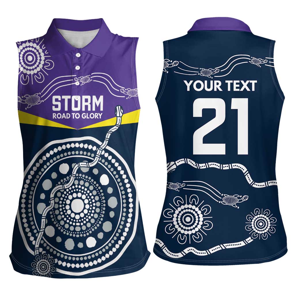 Custom Storm Spirit Women Sleeveless Polo Shirt Road to Glory Indigenous Aboriginal - Aussie Hoodie
