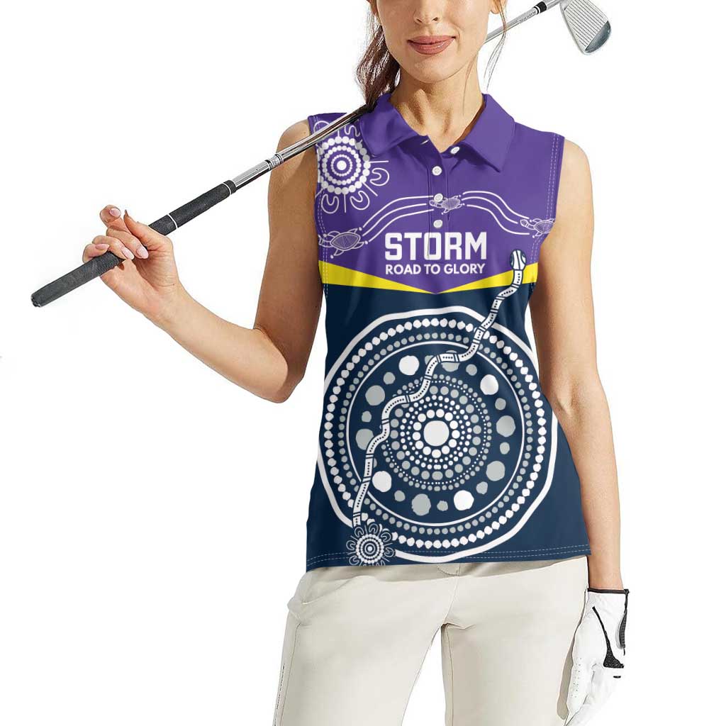 Custom Storm Spirit Women Sleeveless Polo Shirt Road to Glory Indigenous Aboriginal - Aussie Hoodie