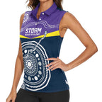 Custom Storm Spirit Women Sleeveless Polo Shirt Road to Glory Indigenous Aboriginal - Aussie Hoodie
