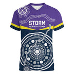 Custom Storm Spirit Women V-Neck T-Shirt Road to Glory Indigenous Aboriginal - Aussie Hoodie