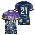 Custom Storm Spirit Women V-Neck T-Shirt Road to Glory Indigenous Aboriginal - Aussie Hoodie