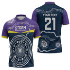 Custom Storm Spirit Zipper Polo Shirt Road to Glory Indigenous Aboriginal - Aussie Hoodie