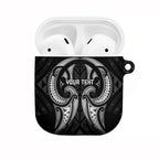 Maori Rugby Custom Ngaru Mangopare AirPods Case Black Whetu Niho Taniwha Motif