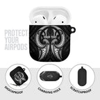 Maori Rugby Custom Ngaru Mangopare AirPods Case Black Whetu Niho Taniwha Motif