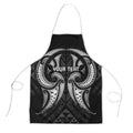 Maori Rugby Custom Ngaru Mangopare Apron Black Whetu Niho Taniwha Motif