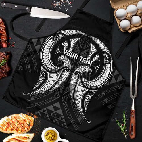 Maori Rugby Custom Ngaru Mangopare Apron Black Whetu Niho Taniwha Motif