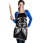 Maori Rugby Custom Ngaru Mangopare Apron Black Whetu Niho Taniwha Motif