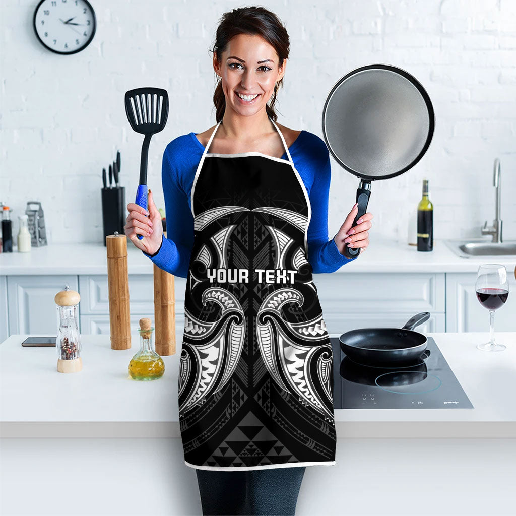 Maori Rugby Custom Ngaru Mangopare Apron Black Whetu Niho Taniwha Motif