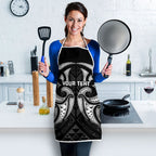 Maori Rugby Custom Ngaru Mangopare Apron Black Whetu Niho Taniwha Motif