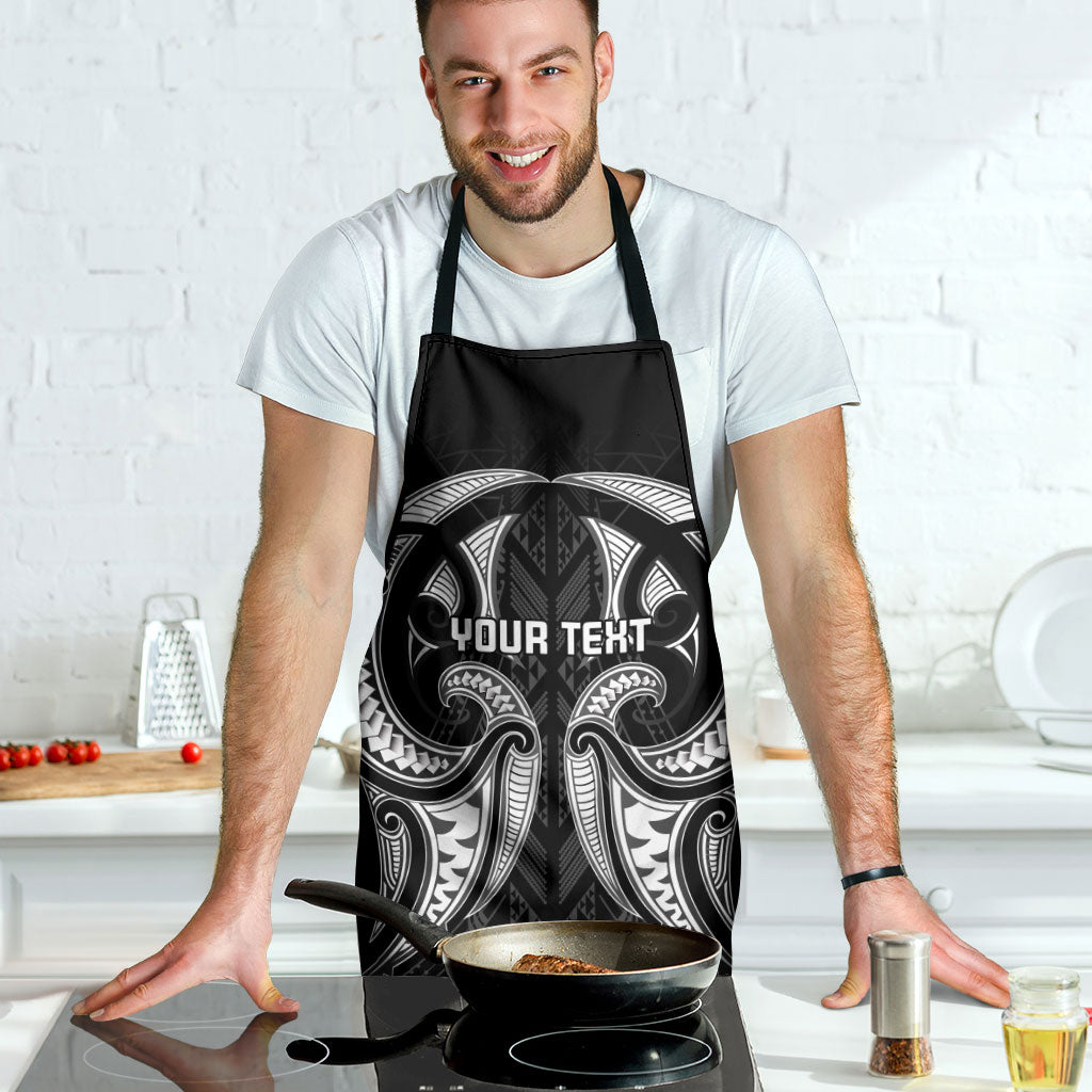 Maori Rugby Custom Ngaru Mangopare Apron Black Whetu Niho Taniwha Motif