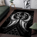 Maori Rugby Custom Ngaru Mangopare Area Rug Black Whetu Niho Taniwha Motif