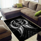 Maori Rugby Custom Ngaru Mangopare Area Rug Black Whetu Niho Taniwha Motif