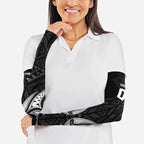 Maori Rugby Custom Ngaru Mangopare Arm Sleeves Black Whetu Niho Taniwha Motif