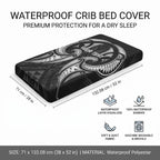 Maori Rugby Custom Ngaru Mangopare Baby Bed Cover Black Whetu Niho Taniwha Motif