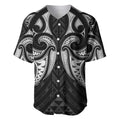 Maori Rugby Custom Ngaru Mangopare Baseball Jersey Black Whetu Niho Taniwha Motif