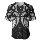 Maori Rugby Custom Ngaru Mangopare Baseball Jersey Black Whetu Niho Taniwha Motif