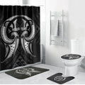 Maori Rugby Custom Ngaru Mangopare Bathroom Set Black Whetu Niho Taniwha Motif