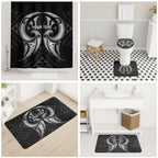 Maori Rugby Custom Ngaru Mangopare Bathroom Set Black Whetu Niho Taniwha Motif
