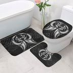 Maori Rugby Custom Ngaru Mangopare Bathroom Set Black Whetu Niho Taniwha Motif