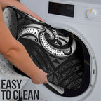 Maori Rugby Custom Ngaru Mangopare Bathroom Set Black Whetu Niho Taniwha Motif