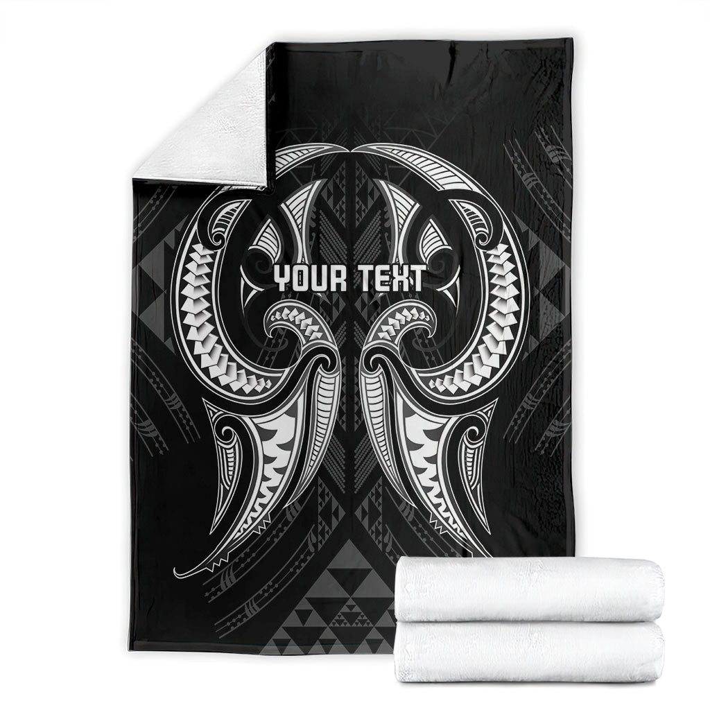 Maori Rugby Custom Ngaru Mangopare Blanket Black Whetu Niho Taniwha Motif