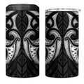 Maori Rugby Custom Ngaru Mangopare 4 in 1 Can Cooler Tumbler Black Whetu Niho Taniwha Motif