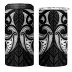Maori Rugby Custom Ngaru Mangopare 4 in 1 Can Cooler Tumbler Black Whetu Niho Taniwha Motif