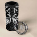 Maori Rugby Custom Ngaru Mangopare 4 in 1 Can Cooler Tumbler Black Whetu Niho Taniwha Motif