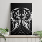 Maori Rugby Custom Ngaru Mangopare Canvas Wall Art Black Whetu Niho Taniwha Motif