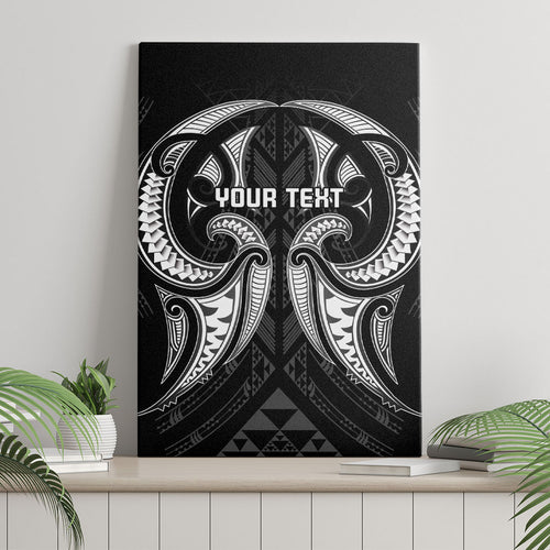 Maori Rugby Custom Ngaru Mangopare Canvas Wall Art Black Whetu Niho Taniwha Motif