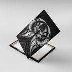 Maori Rugby Custom Ngaru Mangopare Canvas Wall Art Black Whetu Niho Taniwha Motif