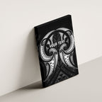 Maori Rugby Custom Ngaru Mangopare Canvas Wall Art Black Whetu Niho Taniwha Motif