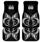 Maori Rugby Custom Ngaru Mangopare Car Mats Black Whetu Niho Taniwha Motif