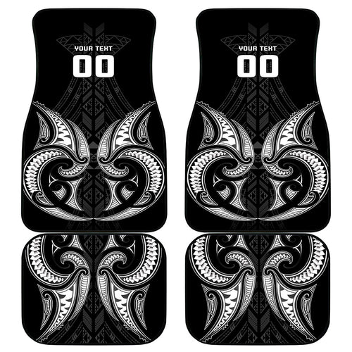 Maori Rugby Custom Ngaru Mangopare Car Mats Black Whetu Niho Taniwha Motif