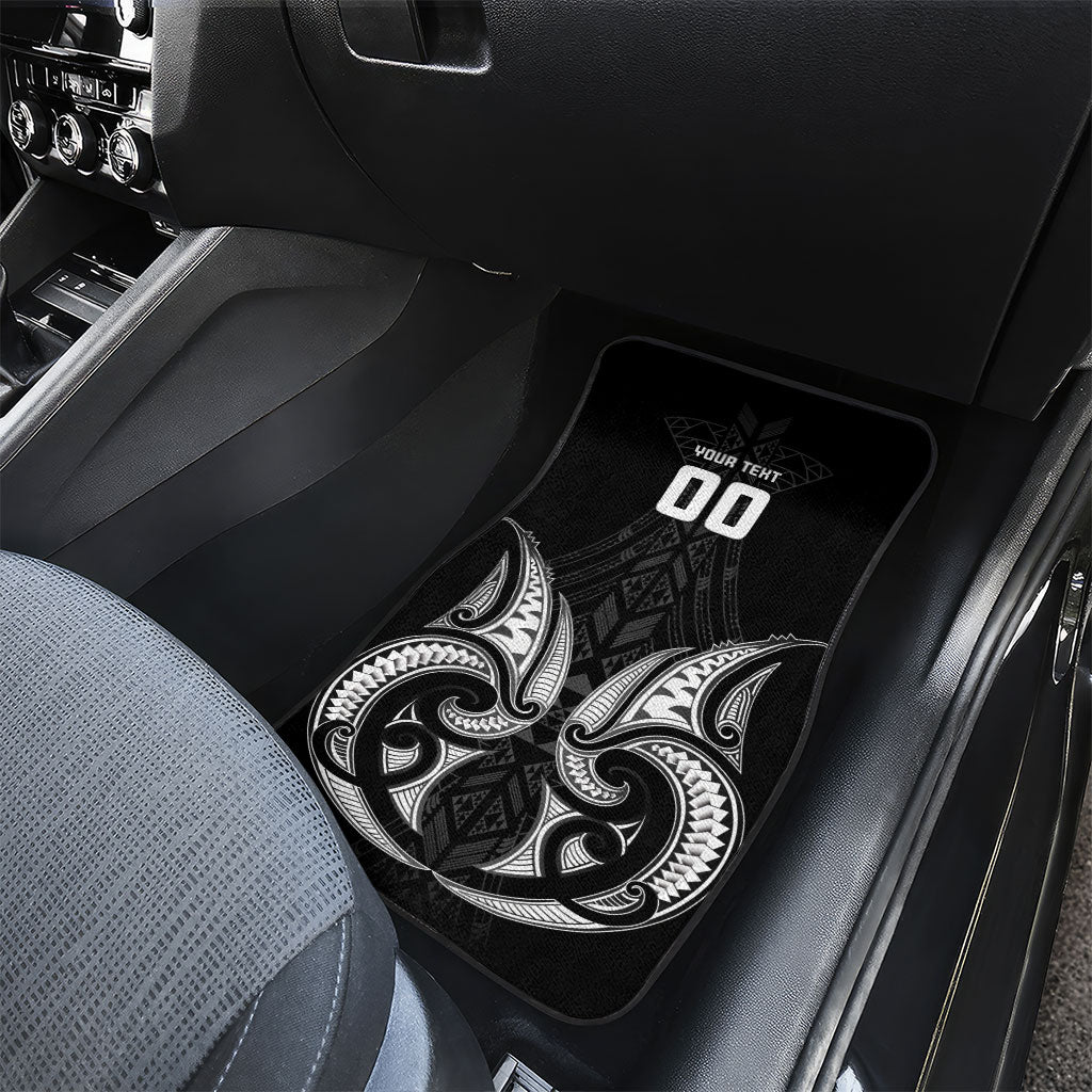 Maori Rugby Custom Ngaru Mangopare Car Mats Black Whetu Niho Taniwha Motif