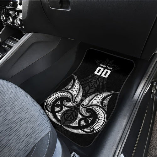 Maori Rugby Custom Ngaru Mangopare Car Mats Black Whetu Niho Taniwha Motif