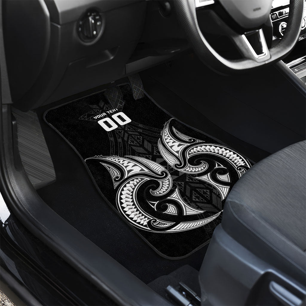 Maori Rugby Custom Ngaru Mangopare Car Mats Black Whetu Niho Taniwha Motif
