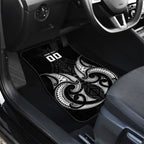 Maori Rugby Custom Ngaru Mangopare Car Mats Black Whetu Niho Taniwha Motif
