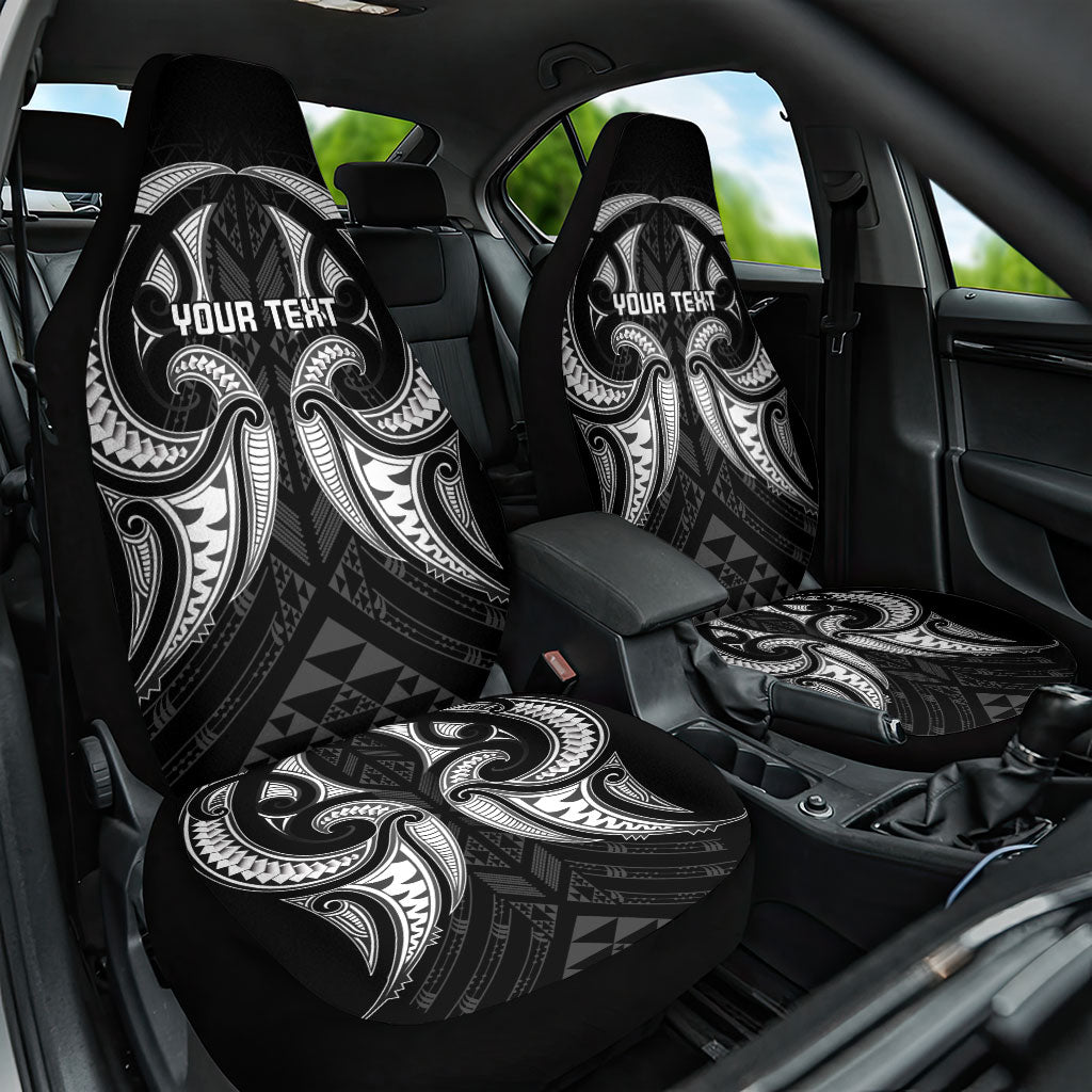 Maori Rugby Custom Ngaru Mangopare Car Seat Cover Black Whetu Niho Taniwha Motif
