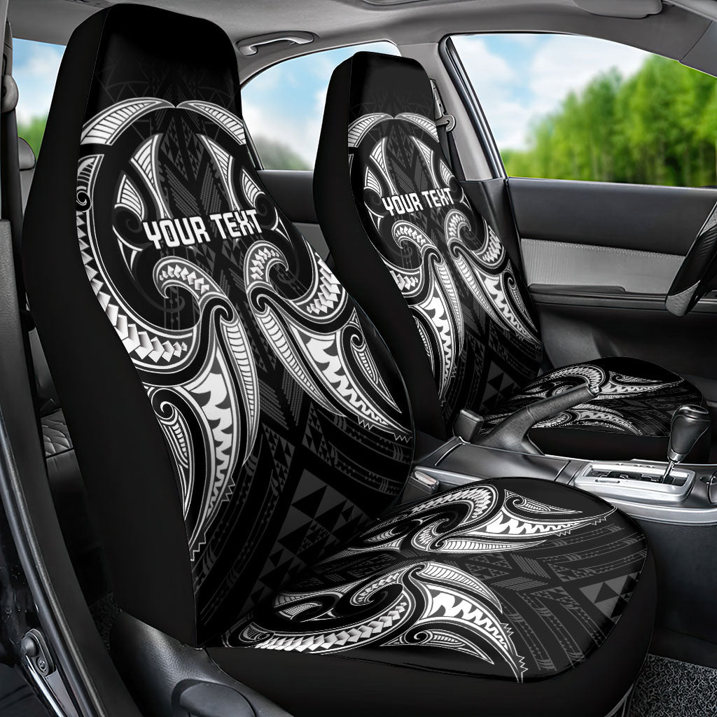 Maori Rugby Custom Ngaru Mangopare Car Seat Cover Black Whetu Niho Taniwha Motif