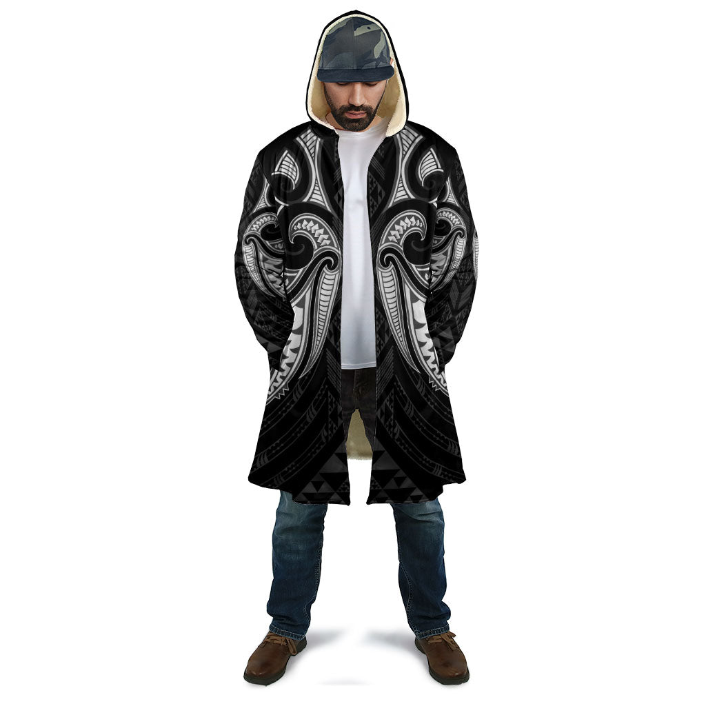 Maori Rugby Custom Ngaru Mangopare Cloak Black Whetu Niho Taniwha Motif