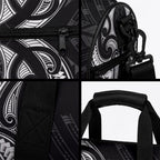 Maori Rugby Custom Ngaru Mangopare Duffle Bag Black Whetu Niho Taniwha Motif