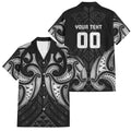 Maori Rugby Custom Ngaru Mangopare Family Matching Tank Maxi Dress and Hawaiian Shirt Black Whetu Niho Taniwha Motif