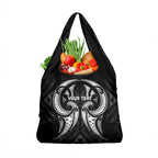 Maori Rugby Custom Ngaru Mangopare Grocery Bag Black Whetu Niho Taniwha Motif