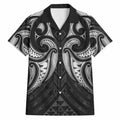 Maori Rugby Custom Ngaru Mangopare Hawaiian Shirt Black Whetu Niho Taniwha Motif