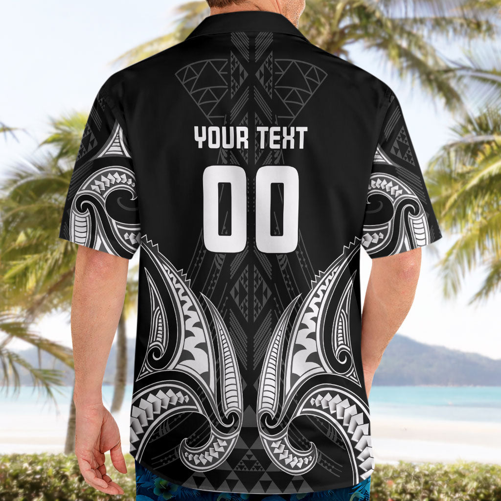 Maori Rugby Custom Ngaru Mangopare Hawaiian Shirt Black Whetu Niho Taniwha Motif