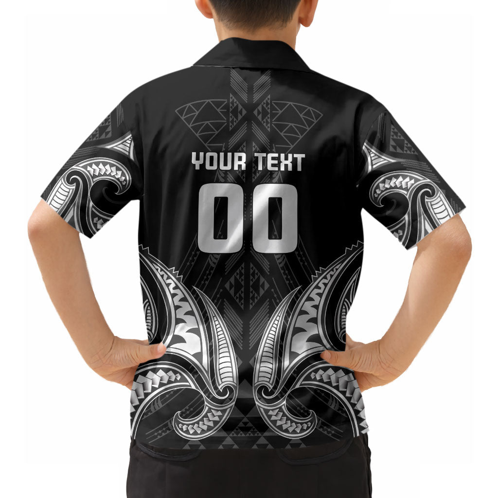 Maori Rugby Custom Ngaru Mangopare Hawaiian Shirt Black Whetu Niho Taniwha Motif