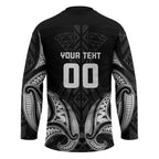 Maori Rugby Custom Ngaru Mangopare Hockey Jersey Black Whetu Niho Taniwha Motif