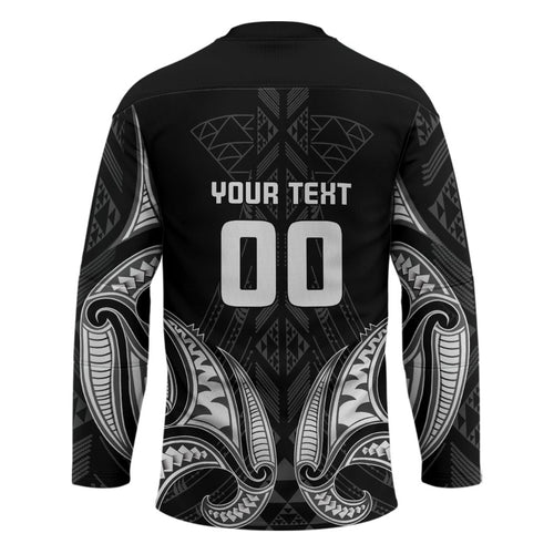 Maori Rugby Custom Ngaru Mangopare Hockey Jersey Black Whetu Niho Taniwha Motif
